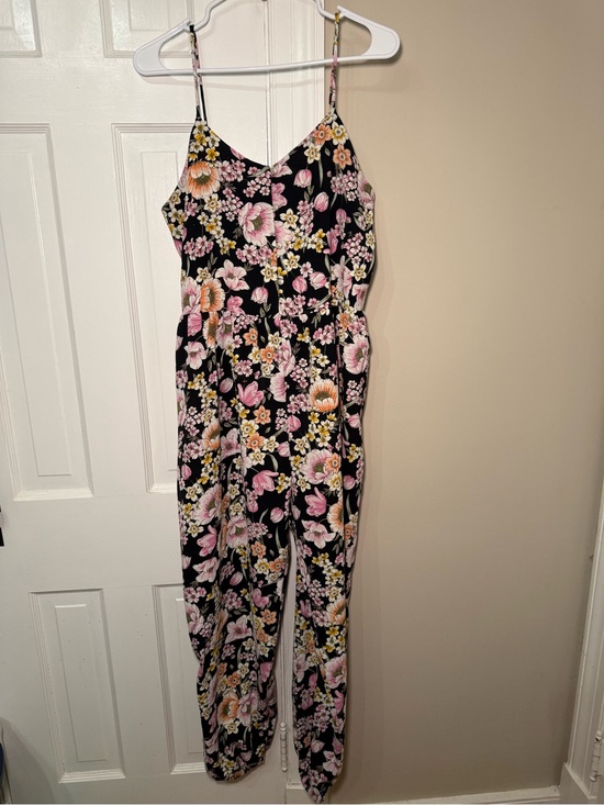 ADORA Pants - ADORA Black Floral Dress with Pink & Peach Blooms